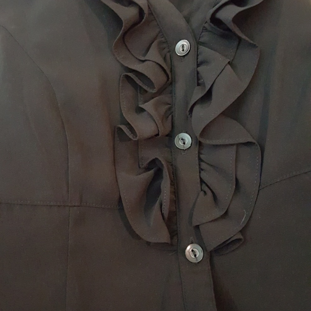 Black Ruffle Shirt - Picture 3 of 6